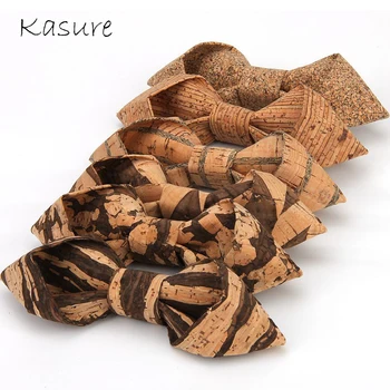 

KASURE Fashion Sharp Corner Cork Wooden PU Bow Tie For Men Creative Gift For Men Classic Wedding Necktie Wedding Marriage cravat