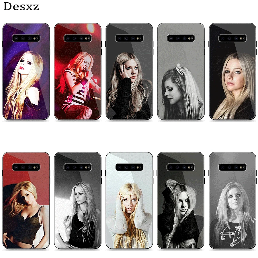 Чехол для телефона стекло samsung A40 A50 A10 A20 A30 A60 A70 S10 S7 Edge S8 S9 Plus Note 8 9 чехол Avril Ramona Lavigne |