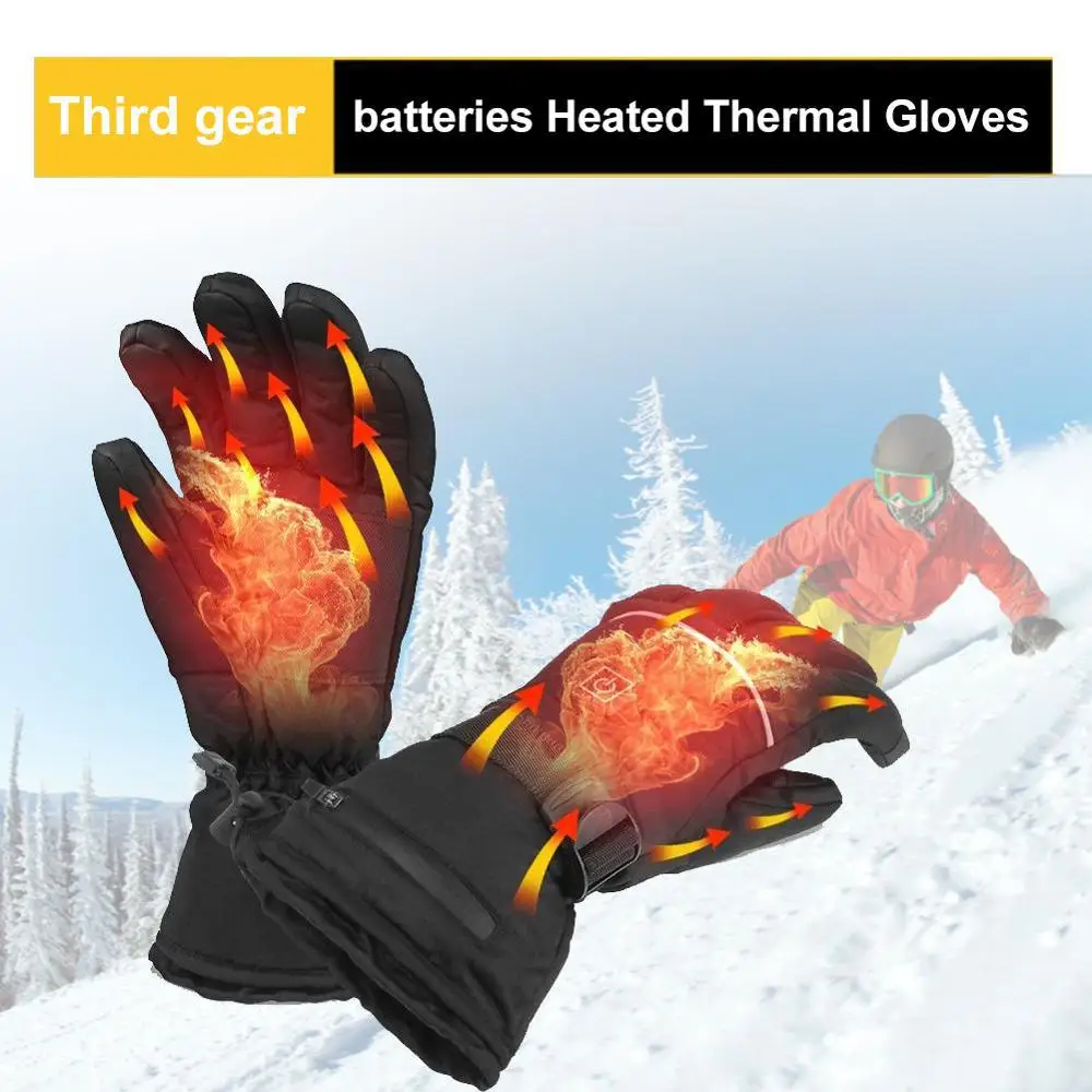 1 пара электрических нагревательных перчаток на батарейках, тепловые перчатки с подогревом для мужчин и женщин, Зимние перчатки для охоты с пятью пальцами