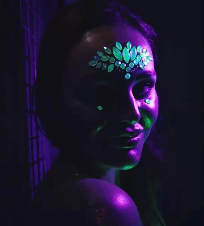 EDM DIY светящиеся наклейки для лица украшения акриловые брови дрель маскарад