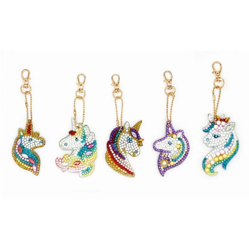

Diamond Keyring Keychains 5D DIY Unicorn Style Diamond Painting Jewelry Christmas GIfts Special Shaped Diamond
