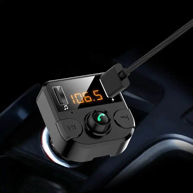 Автомобильный fm-передатчик Onever с ЖК-дисплеем и MP3-плеером 4.6A, быстрое USB зарядное устройство с функцией Hands Free, fm-модулятор, беспроводной Bluetooth, автомобильный комплект