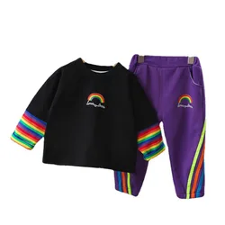Vêtements de printemps à la mode pour bébés garçons et filles, t shirt et pantalon de dessin animé, Costume pour nourrissons, survêtement en coton, 2 pièces/ensembles 