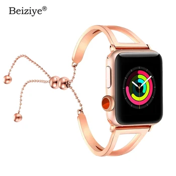 

Women Stainless Steel watch strap for Apple watch 38mm 42mm 40mm 44mm series 5bracelet Metal watch band for iwatch band 1 2 3 4