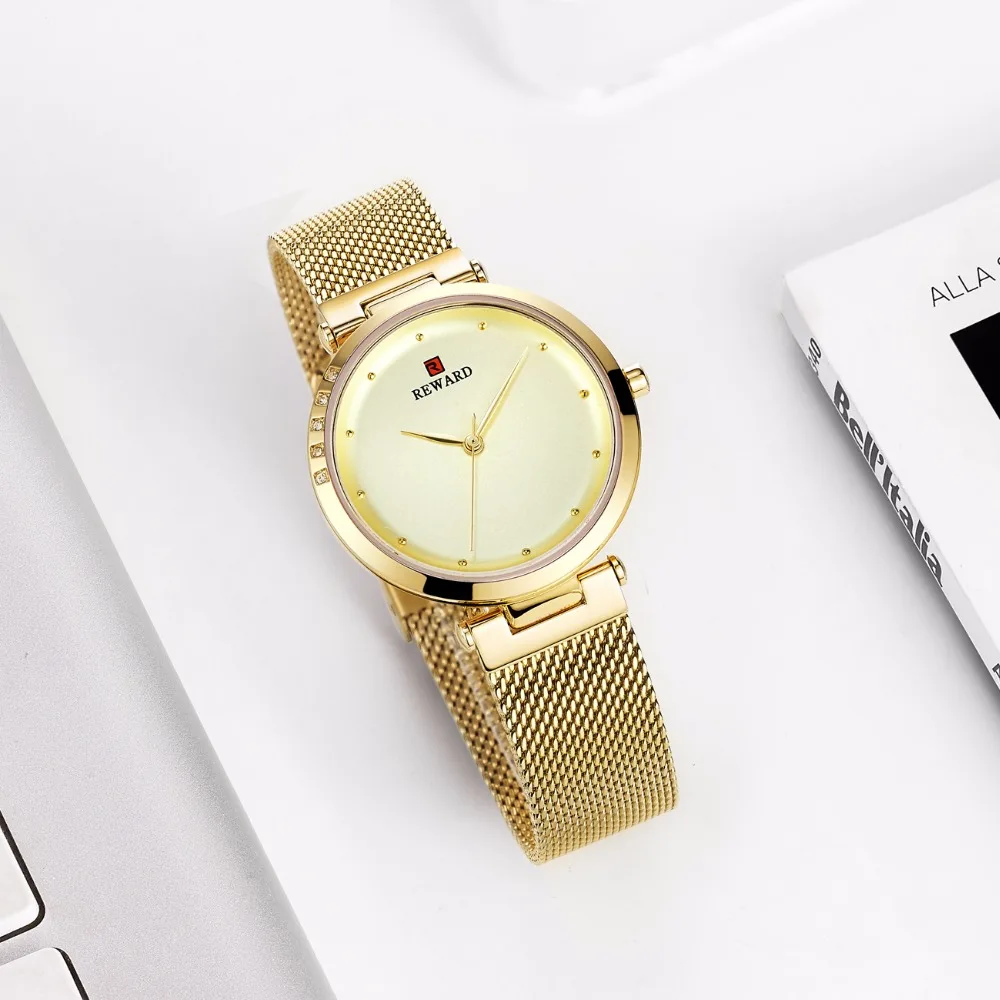 Награда ультра-тонкие женские кварцевые часы со стразами водонепроницаемые женские часы водонепроницаемые часы из розового золота женские часы