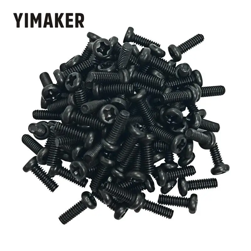 YIMAKER 100 шт. машинный винт M2x6mm M2 головка сковороды ноутбук сталь черный для DIY |