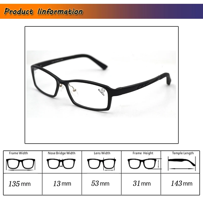Men Finished Myopia Glasses Aluminum Magnesium Business Shortsighted Eyeglasses Frame Black Nearsighted Spectacles Spring Leg L3