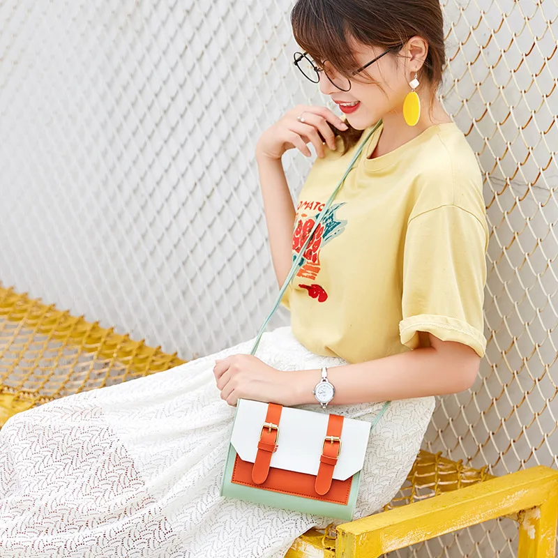 

Belt Decoration Mixed Colors Messenger Bag Korean-style Versitile Fashion Simple Students Crossbody Bag Mobile Phone Bag