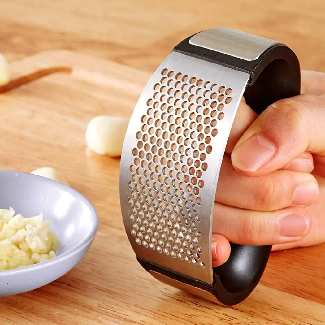 1pcs Stainless Steel Garlic Press Manual Mincer Chopping Tools Curve Fruit Vegetable Kitchen Gadgets | Дом и сад