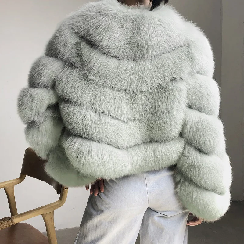 FURSARCAR New Arrival 2021 Natural Real Fur Coat Women Winter Thick Silm Fox Fur  Jacket Customize Short Real Fur Outwear
