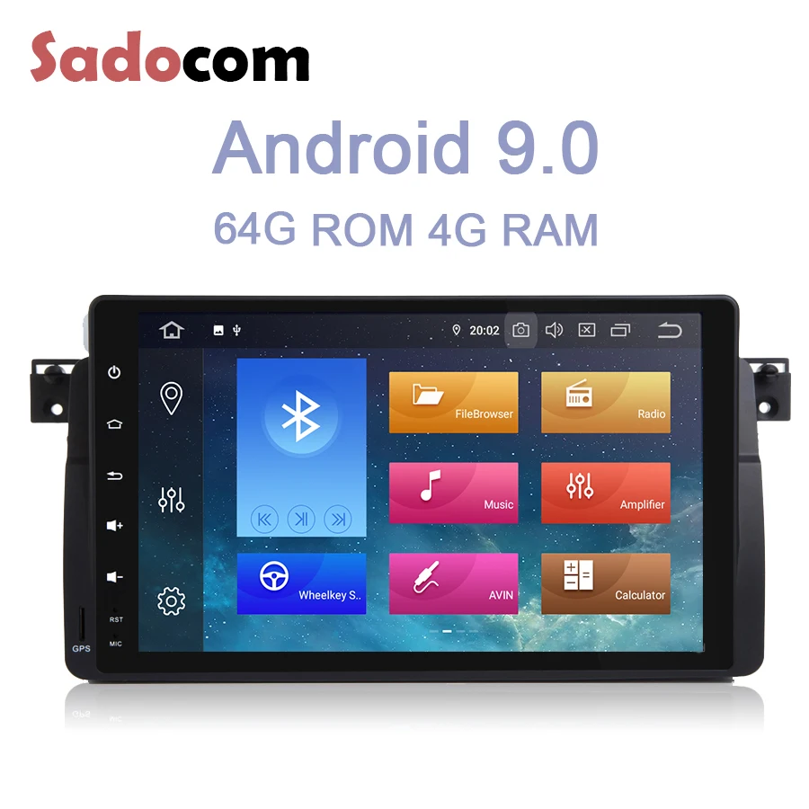 

IPS 9''Android 9.0 Octa Core 4GB RAM 64GB ROM Car DVD video Player RDS Radio WiFi GPS Map Bluetooth For BMW 3 E46 M3 Rover 75 MG