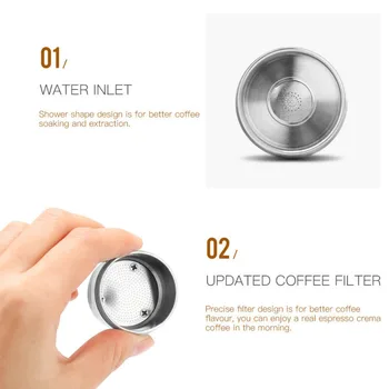 

4pcs Reusable Coffee Capsule Pod Tamper Spoon Kit Home Brewing For ILLY Espresso Coffeemaker Machine Coffeeware Set