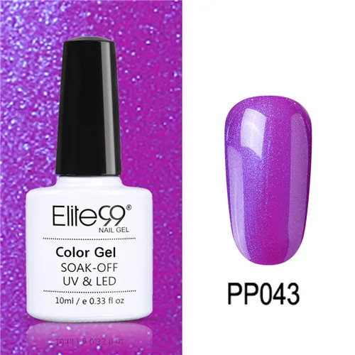PP043 Elite99 10 мл Гель-лак для ногтей замачиваемый УФ красочный Фиолетовый лак для ногтей художественный Гель-лак для Ногтей Стойкий гель нужен основа и верхнее покрытие - Цвет: PP043
