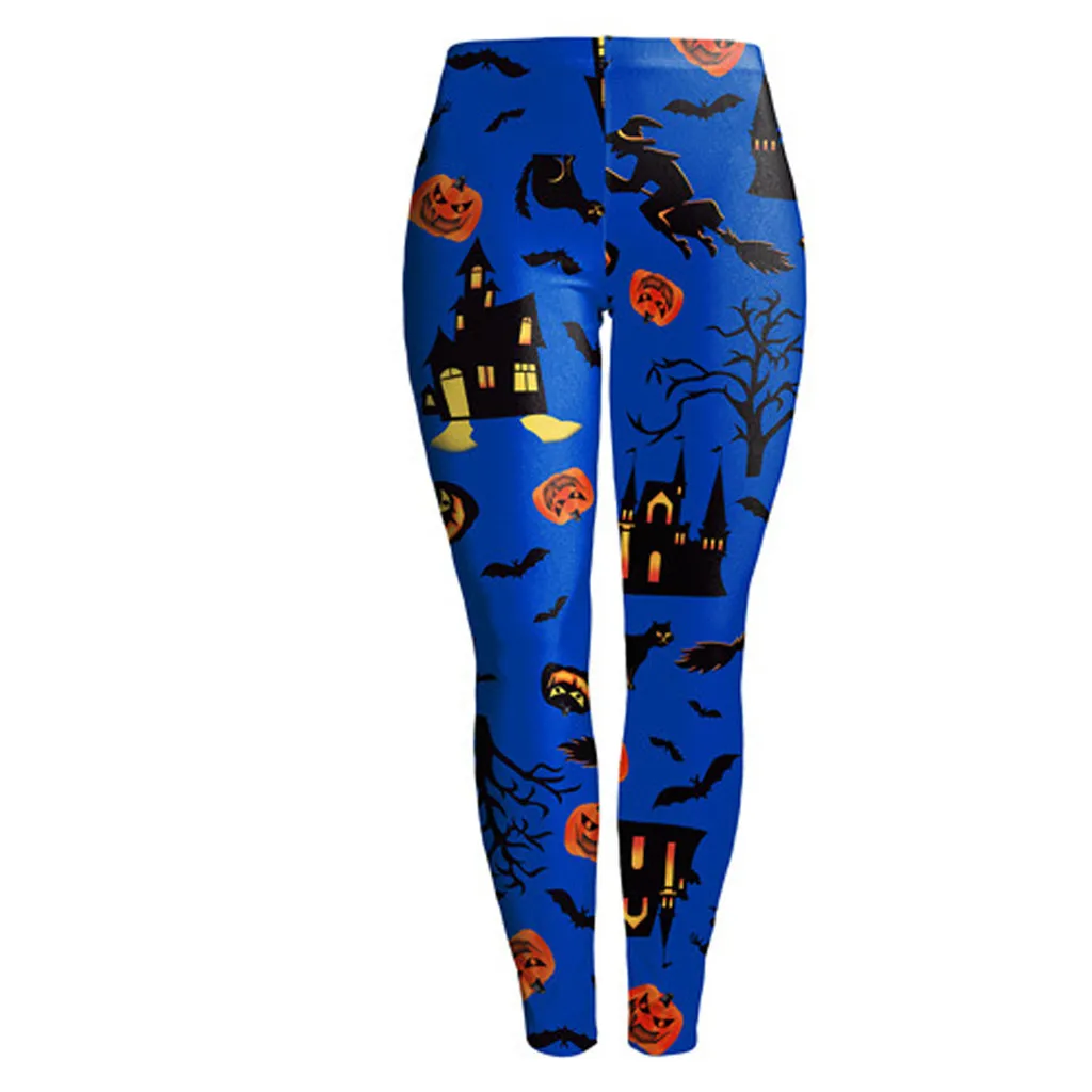 

Blue Halloween Witch Leggings Women's Yoga Pants Clothes High Quality fitness leggings Sexy Push Up Gym free drop shipping #PEX