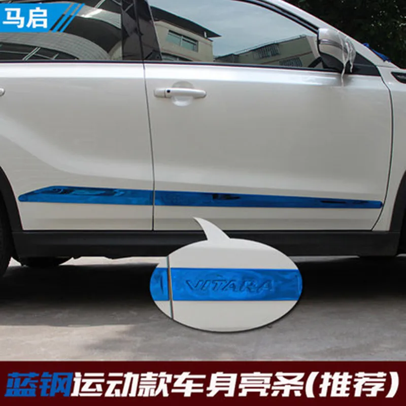 304 нержавеющая сталь обшивка корпуса полосы двери анти-втирания для Suzuki Vitara стайлинга автомобилей