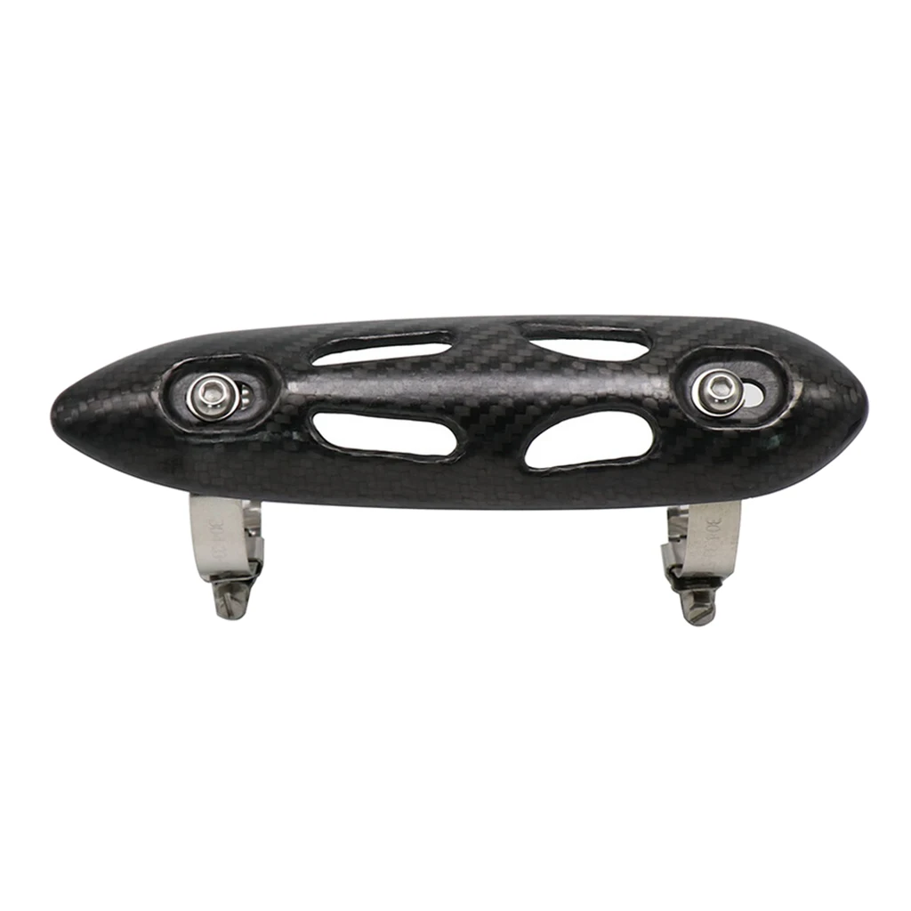Motorcycle Exhaust Muffler Silencer Pipe Cover Heat Shield Protector for 33-57mm Tubes (Carbon Fiber)
