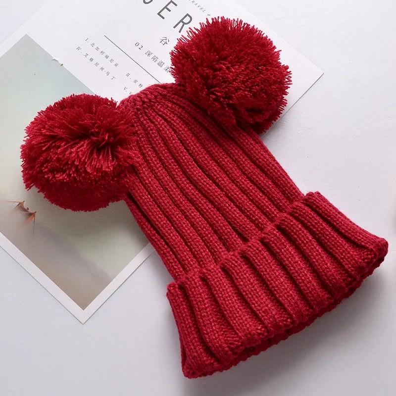 Children's hats keep warm in autumn and winter lovely girls boys and girls baby thickened knit hats are suitable for children ag