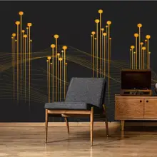 Индивидуальные Современные золотые линии сплошной геометрический ТВ фон обои фрески