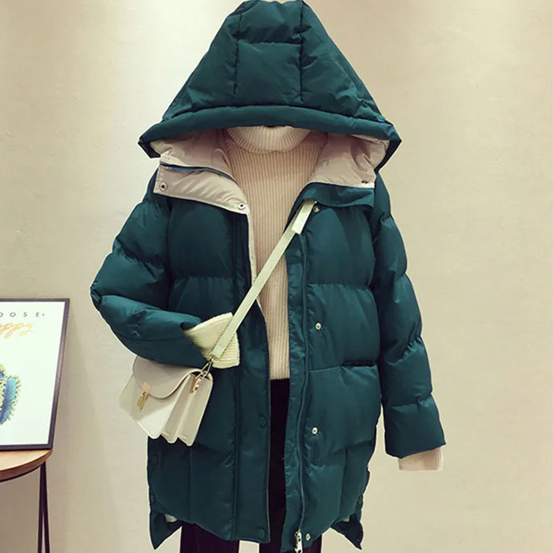 

Parkas Women Winter Jacket 2020 New Hooded Thick Warm Jacket Women Outerwear Female Cotton Padded Mid Long Outerwear Winter Coat