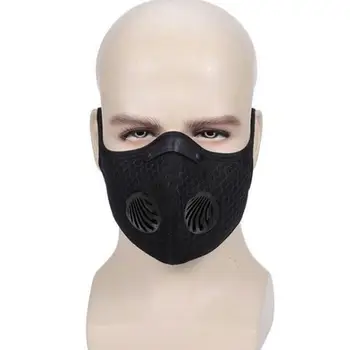 

Cycling Face Mask with Filters Valves Wind Dust and Haze Facial Shield Reusable Anti pollution Sport Mask