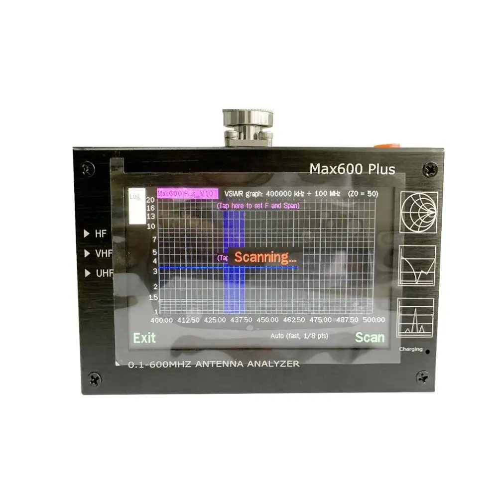 Max600 Plus анализатор HF/VHF/UHF антенны 0 1 600 МГц w/4 3 &quotTFT LCD сенсорный экран VS MINI