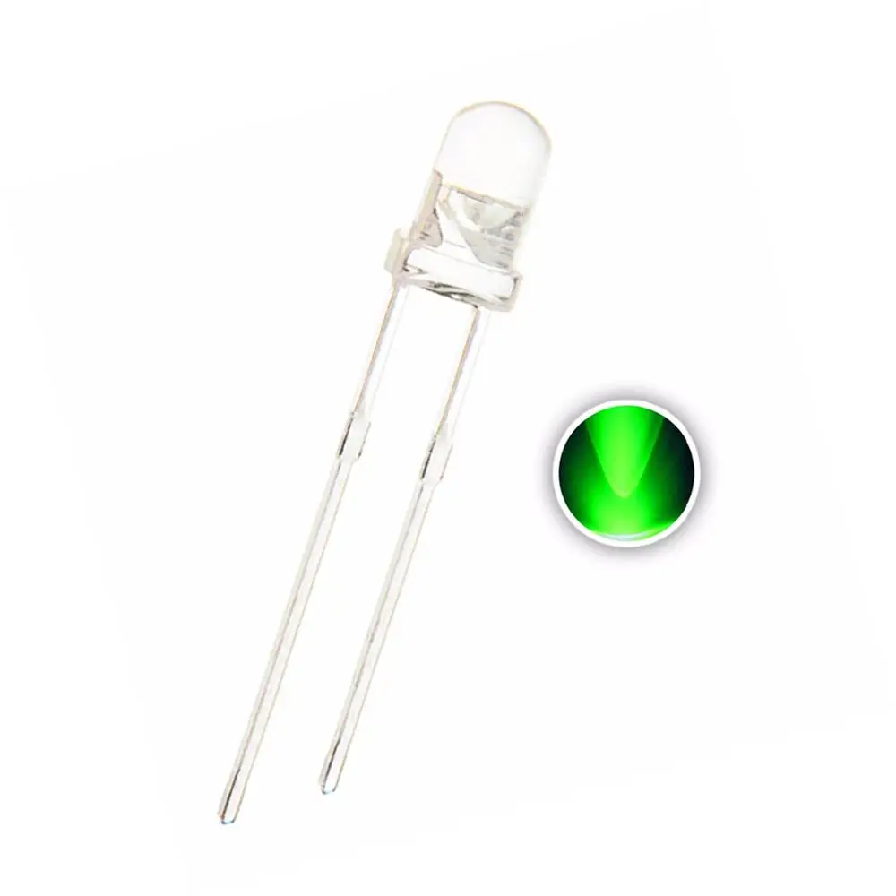 Led 3mm Green Round Ultra Bright Transparent 3 Mm Light Emitting Diode Lamp 3v 20ma - Light Beads - AliExpress