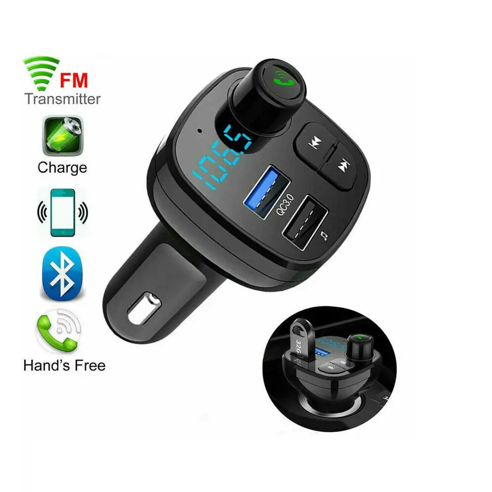 Автомобильное зарядное устройство для телефона BT12 Bluetooth 5,0 Handsfree автомобильный комплект fm-передатчик MP3-плеер двойное USB зарядное устройство mp3-плеер