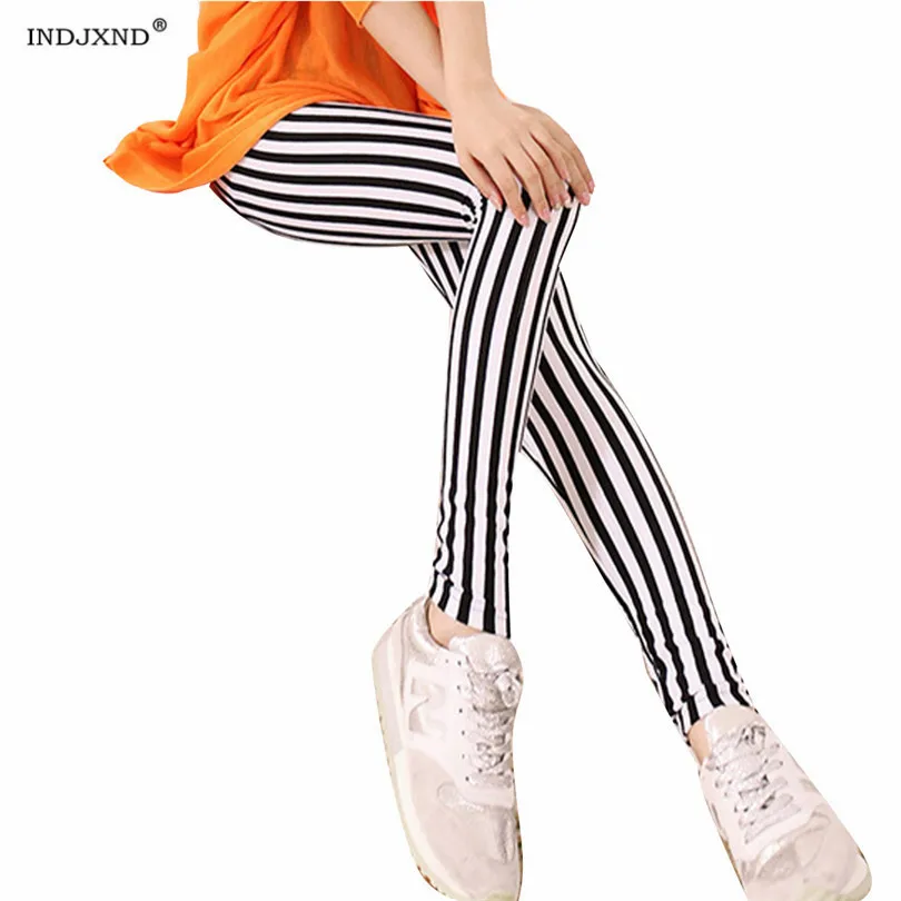 

INDJXND Print Flower Leggings Leggins Plus Size Legins Stripes Plaid Thin Pants Fashion Stripe Women Aptitud Trousers Plus Size