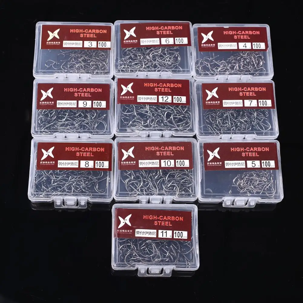 Ganchos de Peixe Isca de Pesca Farpado Gancho Gabarito Afiada Fishhook 1000 Pçs Verstail 10 High Quality Esporte e Lazer