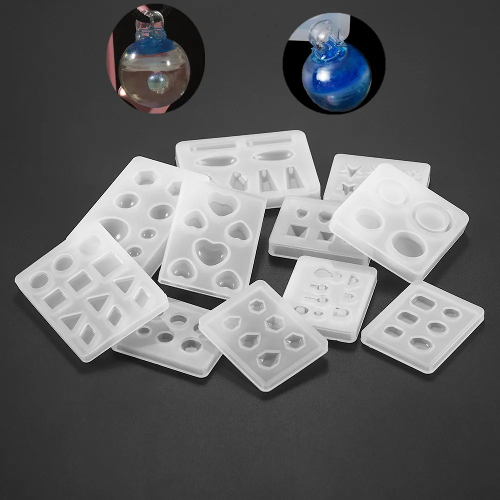 

1PCS Silicone Casting Mold For DIY Resin Jewelry Pendants 12 Forms for Epoxy Resin Mould Tools Jewellery Supplies Accessories