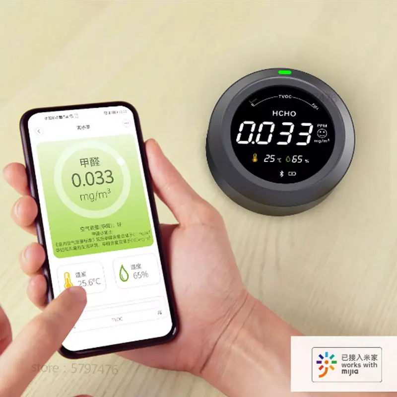 Смарт монитор формальдегида Youpin Bluetooth 2020 4 в 1 для измерения температуры и