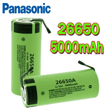 

Panasonic New Battery For 26650A 3.7V 5000mAh High Capacity 26650 Li-ion Rechargeable Batteries +DIY Nickel sheets