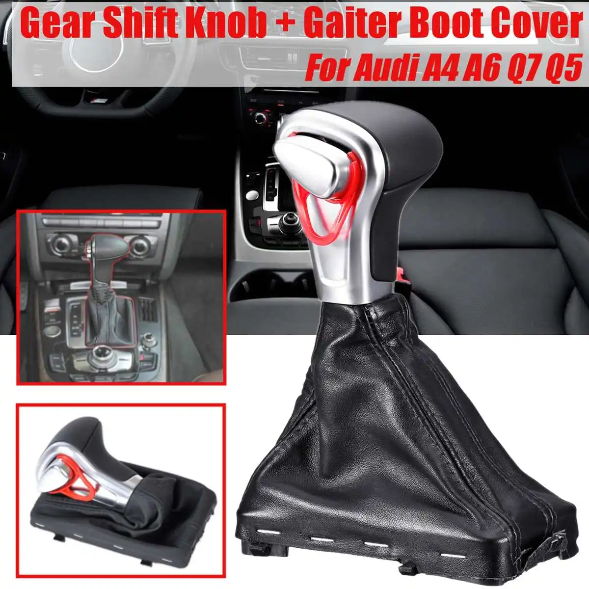 Gaiter Boot Cover For Audi A3 A4 A6 8KD713139B Leather AT Gear Shift Knob