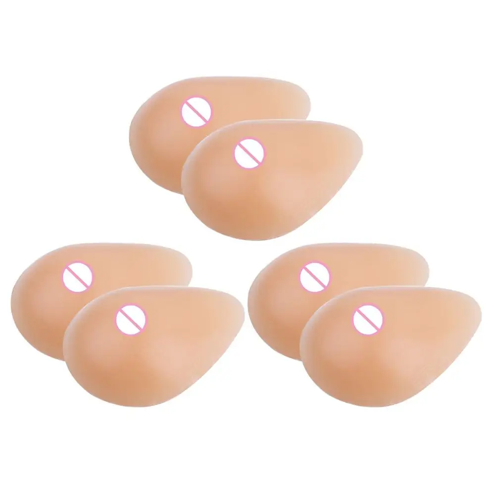 Nude Soft Silicone Waterdrop Shaped Fake Breast Mastectomy Prosthesis Breast Pad breast plate Funny Party 2Pcs
