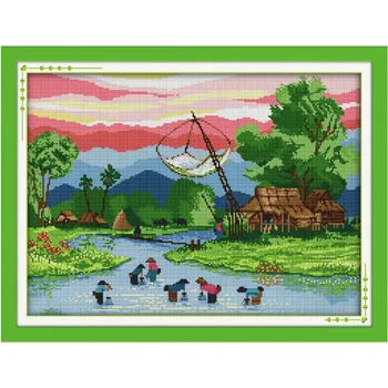 

Embroidery cross counting DIY Needlewo handmaderk Free Cross Stitch Kits for Embroidery Knitting Needles Fishing agujas de tejer