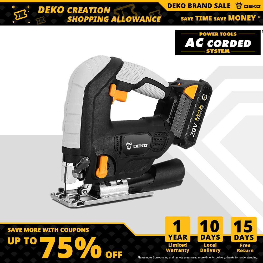 Deko コードレスジグソー 速度調整可能 ブレード付き電気 六角レンチ 金属定規 v 電動のこぎり Aliexpress