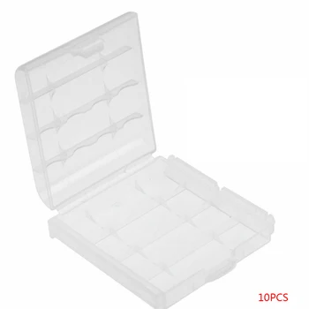 

10pcs Hard PP Plastic Clear Case Cover Holder AA/AAA Battery Storage Box Porttable Transparent Case