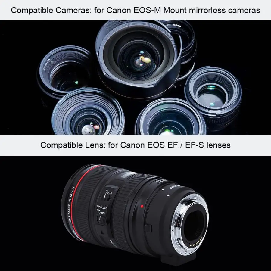 Meike MK-C-AF4 адаптер для объектива с автофокусом кольцо для Canon EOS-M крепление беззеркальная камера s для камеры EF EF-S объектив