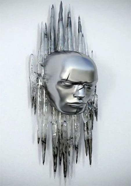 Kissing Metal Figure statue Canvas Painting Pop Abstract Wall Art Modern Posters and Prints For Living room Internal Home Decor Blue