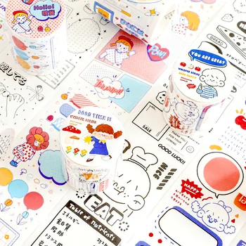 

Cute Figure PDA Washi Tape Whisper Series Album Diary Hand Account Material Collage Adhesive Paper Stickers