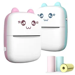 Mini imprimante thermique sans fil, Bluetooth, étiquette Photo, impression de questions, avec câble USB, Portable 