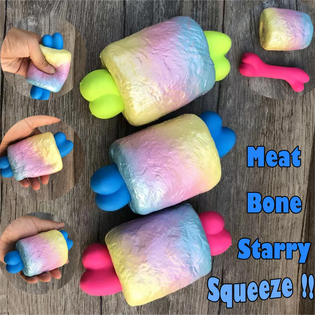 

Brand new creative meat bone children educational toy with separable meat and bones Starry Squeeze Relieve Stress Toy L0110