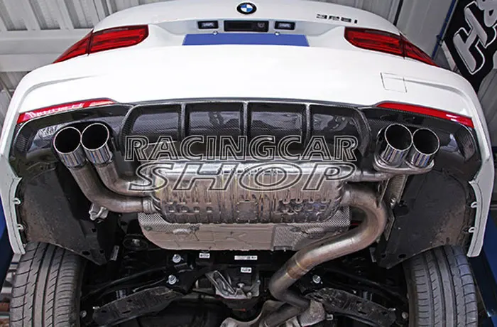 P Style Real CARBON FIBER REAR DIFFUSER 4pipes FOR BMW 3-Series F30 M-TECH M-Sport BUMPER 320i 328i 335i 2012UP