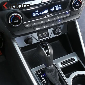 

For Hyundai Tucson 2015-2017 2018 Stainless Steel Car Interior Cigarette Lighter USB Port Trim Sequins Cover Sticker Accessories