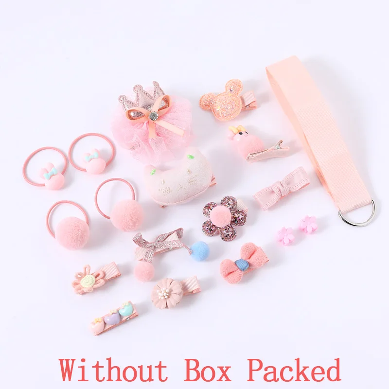 without box 3 10/18 шт./компл. аксессуары для волос для девочек, милые Мультяшные зажимы для волос заколка для волос резинкой для детей эластичные резинки для волос; повязка для волос; орнамент - Цвет: without box 3
