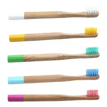 5 цветов Экологичная бамбуковая зубная щетка с мягкой щетиной детская зубная щетка Антибактериальная уход за полостью рта T4MB