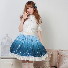 Милые Юбки принцессы в стиле Лолиты; оригинальные юбки в стиле «эльф» для дня и ночи; плиссированные кружевные юбки в стиле Лолиты; GZWY100