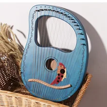 16 струн твердой древесины Лира деревянная арфа классические Музыкальные инструменты-Коралловый синий китайский праздник/изумрудно-зеленый/бурливуд/кофе