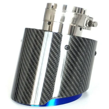 

66-114mm Carbon Fiber Universal Car Exhaust Pipe Tail Throat Muffler End Tip Kit