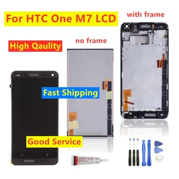 

4.7" For HTC One M7 LCD Display and Touch Screen Screen Digitizer Assembly Replacement With Frame For HTC One M7 801E